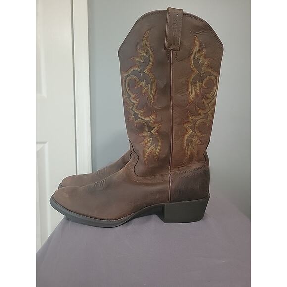 Justin Mens Cowboy Western Boots 2551 Bay Apache Size 13D NWOB - Picture 1 of 11
